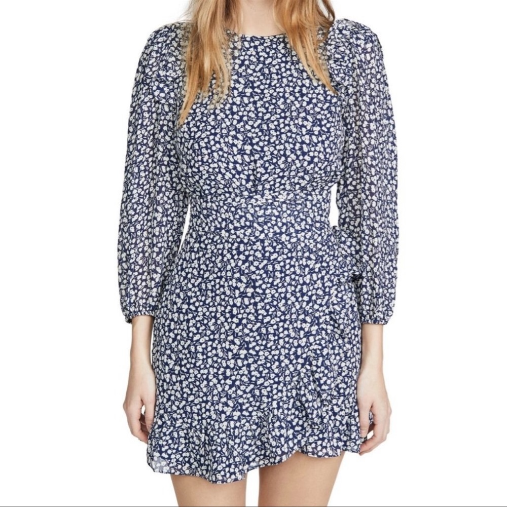 Reformation Quest Soho Blue Floral Dress Size 2